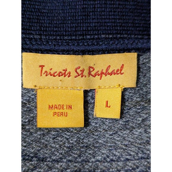 Vintage Tricots St. Raphael Merino Wool Grandpa style V neck sweater Men's sz L - Picture 6 of 9
